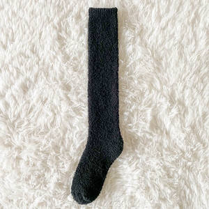 Wholesale Winter Knitted Breathable <strong>Fleece</strong> Thickened Fuzzy Knee High Microfiber Sleeping Socks Daily Use - Product Image 6