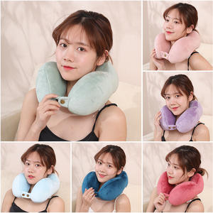 Almohada de viaje portátil Topentor en forma de U, de terciopelo, de color sólido, para la oficina, la siesta y el viaje. - Product Image 2