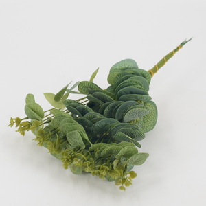 Prix d'usine, nouveau design, plante artificielle à 5 tiges, feuillage vert, feuilles d'eucalyptus pour la décoration de la maison ou de mariage - Product Image 2