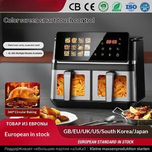 कारखाने प्रत्यक्ष उच्च गुणवत्ता वाली बड़ी क्षमता टचस्क्रीन स्टेनलेस स्टील दोहरी टोकरी खिड़की और घर के लिए दृश्यमान एयर फ्रायर - Product Image 1