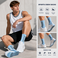 Chaussettes de sport en coton jacquard pour homme avec logo personnalisé, chaussettes rembourrées antidérapantes pour le basketball, le football et la gym