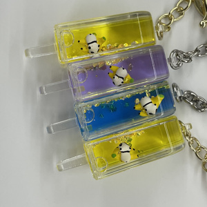 Porte-clés Popsicle en acrylique à paillettes liquides, avec panda et <span class=keywords><strong>banane</strong></span> flottants, souvenir personnalisé, cadeau promotionnel - Product Image 6
