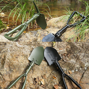 Pelle de survie pliable légère taille M, lame de 12 pouces, poignée en D, qualité industrielle, pour camping/randonnée/voyage, en acier au carbone, houe en métal - Product Image 3