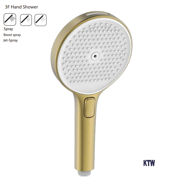 Brushed Brass Round Shape 4 chức năng cầm tay Shower Head với tuôn ra chức năng tất cả trong một với CE