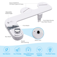 Accessoire de bidet pour toilettes, non électrique, à double buse autonettoyante, pour eau froide, avec bouton/bouton-poussoir en plastique, certifié CUPC, OEM/ODM, du fabricant de bidets