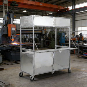 Remolque Plegable Ligero de Acero Inoxidable con 4 Ruedas para Venta Ambulante de Café, Helados, Hot Dogs, Dulces y Chips, Resistente a la Oxidación - Product Image 6