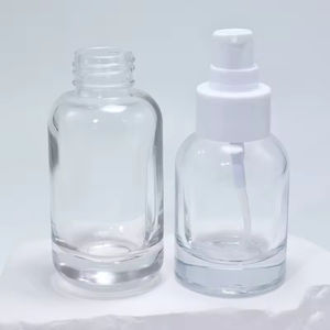 Ensemble de flacons cosmétiques ronds en verre transparent avec compte-gouttes pour essence, concentré et lotion, 30 ml, 40 ml, 50 ml, 100 ml, 120 ml - Product Image 2