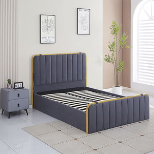 Modern Luxury Large <b>Storage</b> Upholstered Platform <b>Bed</b> Soft Wooden <b>Bed</b> Frame with Lift-Up Feature - Product Image 2