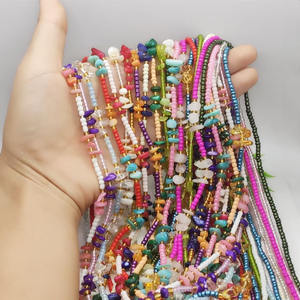 29 tipi di estate Boho Sexy girovita perline per il corpo in filo di cotone arcobaleno perle di vetro naturale gemma pietra catene in vita per le donne degli uomini - Product Image 3