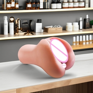 Xiaomeixuan TPE Copa de Avión con Molde Invertido de Glúteos Grandes, Rosa Amarillento, 100% Impermeable, con Canal Realista para Masturbación Táctil - Product Image 6