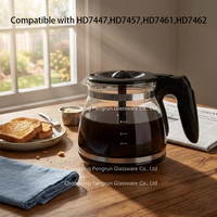 Carafe à café en verre professionnelle 10 tasses pour Philips HD7447 HD7457 1500ml 50oz, pot de rechange résistant à la chaleur
