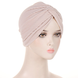 HZM-23269 femmes Stretch Twist Hair Wrap Turban Hat Cancer Chemo Beanie Cap Musulman Hat - Product Image 4
