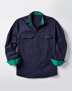 Chemises de travail de campagne en coton poches extra grandes chemise de travail Ripstop respirante | Meilleures chemises de travail Australie | Garnitures contrastées - Product Image 5