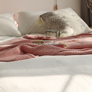 KEW Stock Lot Grossier Aiguille <span class=keywords><strong>Coton</strong></span> Extérieur Gros Fil À Tricoter Jeter Couverture - Product Image 5