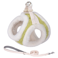 Harnais de luxe en velours côtelé doux et réglable pour animaux de compagnie, avec collier anti-évasion et laisse, pour petits et moyens chiens - Prix réduit