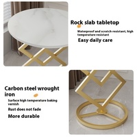 Table basse lumineuse en marbre, moderne et créative, pour petit appartement, table d'appoint simple, canapé d'angle en métal, ensemble de salle à manger