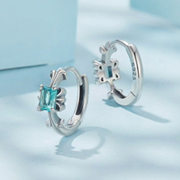 Boucles d'oreilles créoles fleur Iris en argent sterling massif 925 Huggie pour femmes adolescents boucles d'oreilles créoles fleur boucles d'oreilles Cartilage SCE1873