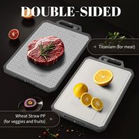 NOUVEAU Planche à découper en titane pur, double face, antibactérienne, compatible lave-vaisselle, légère, écologique, avec aiguiseur de couteaux intégré