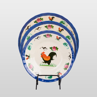 Assiette en mélamine rétro personnalisée en gros, motif coq vintage chinois, incassable, pour la restauration et la vente en gros