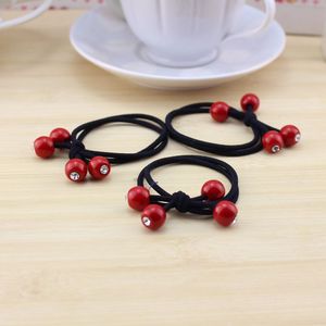 Red Bean Hair Tie High Elasticity Casual Headdress For Girls Children Yiwu Origin Summer 2021 - Product Image 4