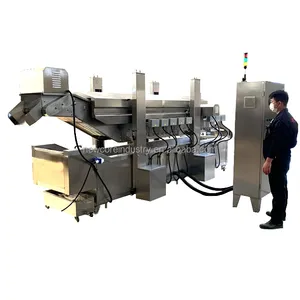 industrial stainless steel food grade snacks continuous frying machine