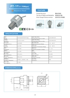 Transmetteur de pression de haute précision personnalisé PT1T capteur de pression pneumatique et hydraulique 70Mpa à grande portée