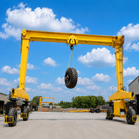Grue portique à poutre simple avec roues en caoutchouc de type pneu 20t pour atelier d'entretien