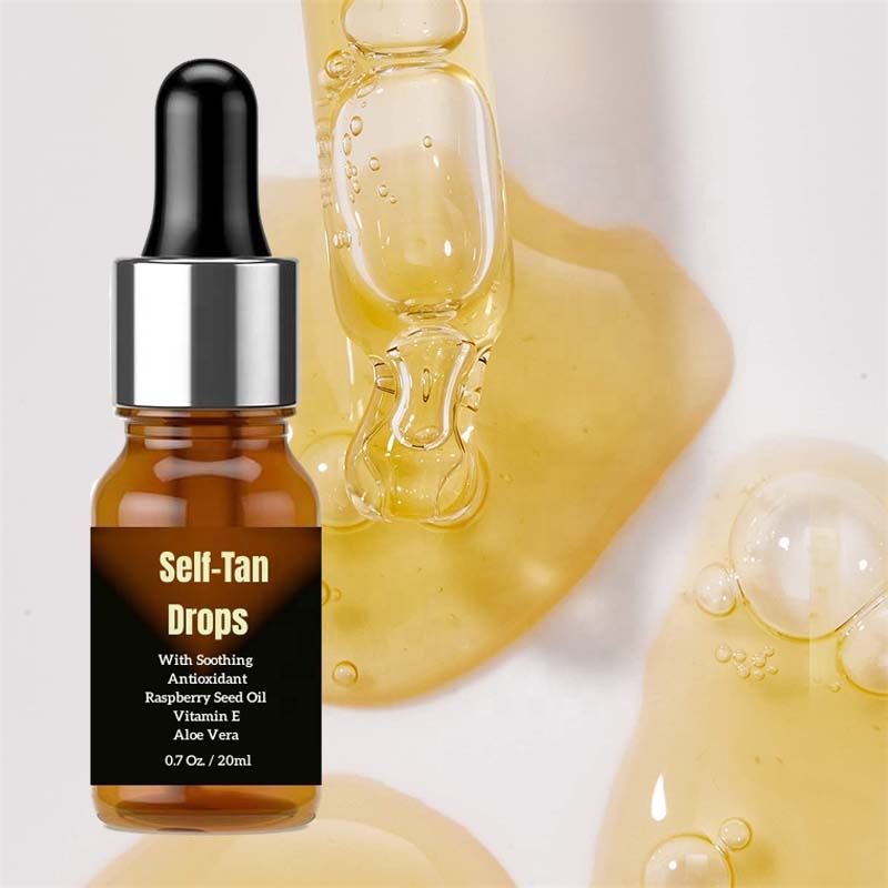 Новые сверкающие капли для загара, самозагаряющееся сухое масло для создания собственного самозагара с успокаивающим антиоксидантным алоэ, малином, витамином Е