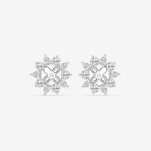 Élégantes boucles d'oreilles à halo alterné avec diamants de laboratoire ronds et en forme de poire de 2 carats, étincelantes, bijoux de luxe éthiques - Product Image 3