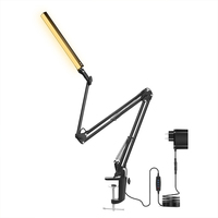 Lampe de travail pliante à bras long de 20W, à intensité variable, ingénieur design, peinture, écran de bureau pour ordinateur, protection des yeux, pince métallique