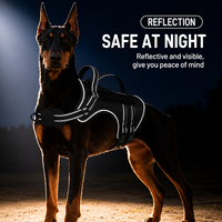 Harnais réfléchissant anti-traction pour chien avec poignée, double anneau en D, gilet tactique pour animal de compagnie, harnais réglable anti-évasion pour chien, OEM ODM