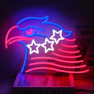 Patriotic Eagle Flag Neon <b>LED</b> American <b>Stars</b> and Stripes Decorative <b>Light</b> Indoor Shop Window Atmosphere <b>Light</b> Indicator <b>Light</b> 5V - Product Image 5