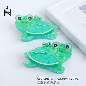 Pince à cheveux en acrylique Zi Turtle, 12 cm, design de dessin animé pour enfants et filles, usage quotidien - Product Image 3