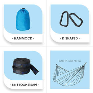 Hamac portable d'extérieur en nylon pour 1-2 personnes, balançoire de jardin, camping, randonnée, toutes saisons, 260x140cm, capacité 250kg, marque YD - Product Image 6
