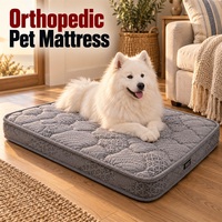Matelas orthopédique matelassé pour chien avec options de matelassage et d'étiquetage personnalisés pour les collections de soins pour animaux d'intérieur et la vente au détail