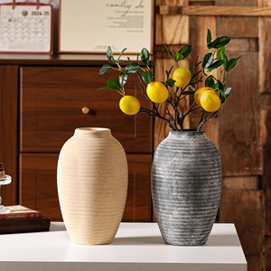 Jarrón Redondo de Terracota Minimalista Vintage para Flores, Decoración para Sala de Estar, Centro de Mesa - Product Image 3