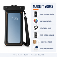 Étui de téléphone étanche flottant personnalisé IPX8 avec fermeture à clip et fenêtre pour appareil photo, sac étanche bleu clair pour la natation, la randonnée et les voyages
