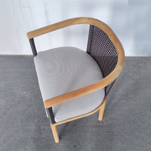 Muebles de Jardín Modernos de Mimbre Sintético, Juego de Comedor de Teca para Exteriores - Product Image 5
