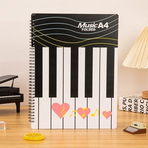 Wholesale Custom Logo <b>A4</b> Coil‑Bound Lovely Heart Musical Note Piano‑key Music Sheet <b>Folder</b> For Music School - Product Image 3
