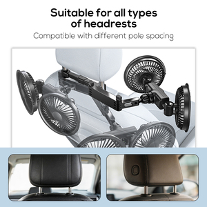 Ventilador Eléctrico Universal Pluska G14 de 3000mAh para Auto con Doble Cabezal, Ventilador de Respaldo para Asiento Trasero de Coche - Product Image 4