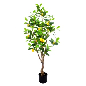 Arbre artificiel citronnier de 130 cm de haut, réaliste, avec fruits factices, pour la décoration de salon, de chambre et d'intérieur - Product Image 1
