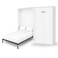 Lit mural Murphy blanc moderne avec armoire à hauteur réglable, gain de place pour chambre à coucher et chambre d'amis