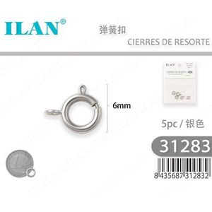 Chiusure a molla da 6 mm color argento per la creazione di orecchini e gioielli - Product Image 3