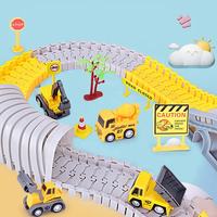 Set Mainan Rel Kereta Api Edukatif Fleksibel dengan Slot Mobil untuk Anak Laki-laki, Hadiah 345PCS