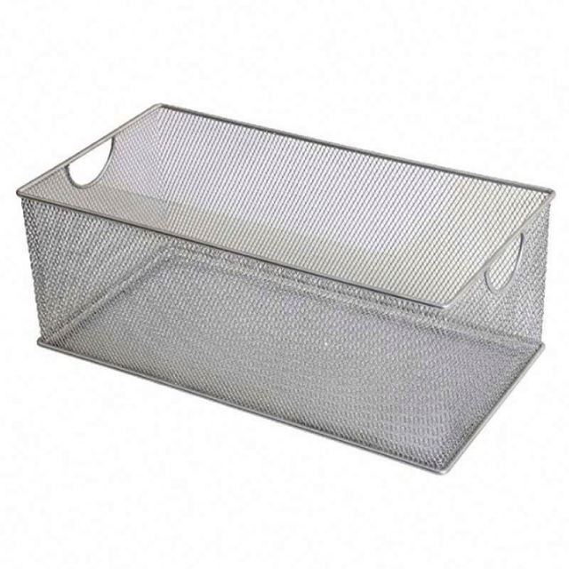 Metal Mesh CD Holder Box DVD Case Organizer Open Storage Bin Media Basket Container with Handles CD case