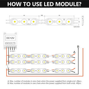 Tira de Luz LED de 12V CC, Módulo LED SMD de 3 LED para Letreros, Cajas de Luz y Decoración - Product Image 5