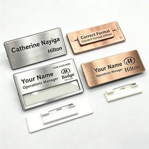 Customized Hotel Name <b>Badge</b> <b>Pin</b> Blank Metal Resin Logo Custom Stainless Steel Laser Name Tag, Rectangular Staff Name Tag - Product Image 4
