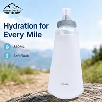 Gourde souple pliable ultra-transparente anti-fuite en TPU flexible, avec valve à compression rapide, personnalisable OEM, pour alpinisme