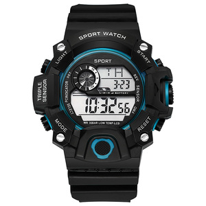 Montre de sport pour homme <span class=keywords><strong>Shock</strong></span>, style <span class=keywords><strong>G</strong></span>, grand cadran, alarme numérique, étanche 3BAR, bracelet en cuir PU - Product Image 6
