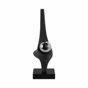 Scultura Statuetta con Sfera in Acciaio Inossidabile per Decorazione Casa e Bagno, Figurina Decorativa per Ufficio e Soggiorno - Product Image 1